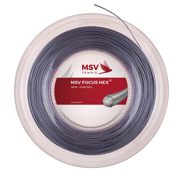 MSV Focus HEX® Tennis String 200m 1,18mm silver